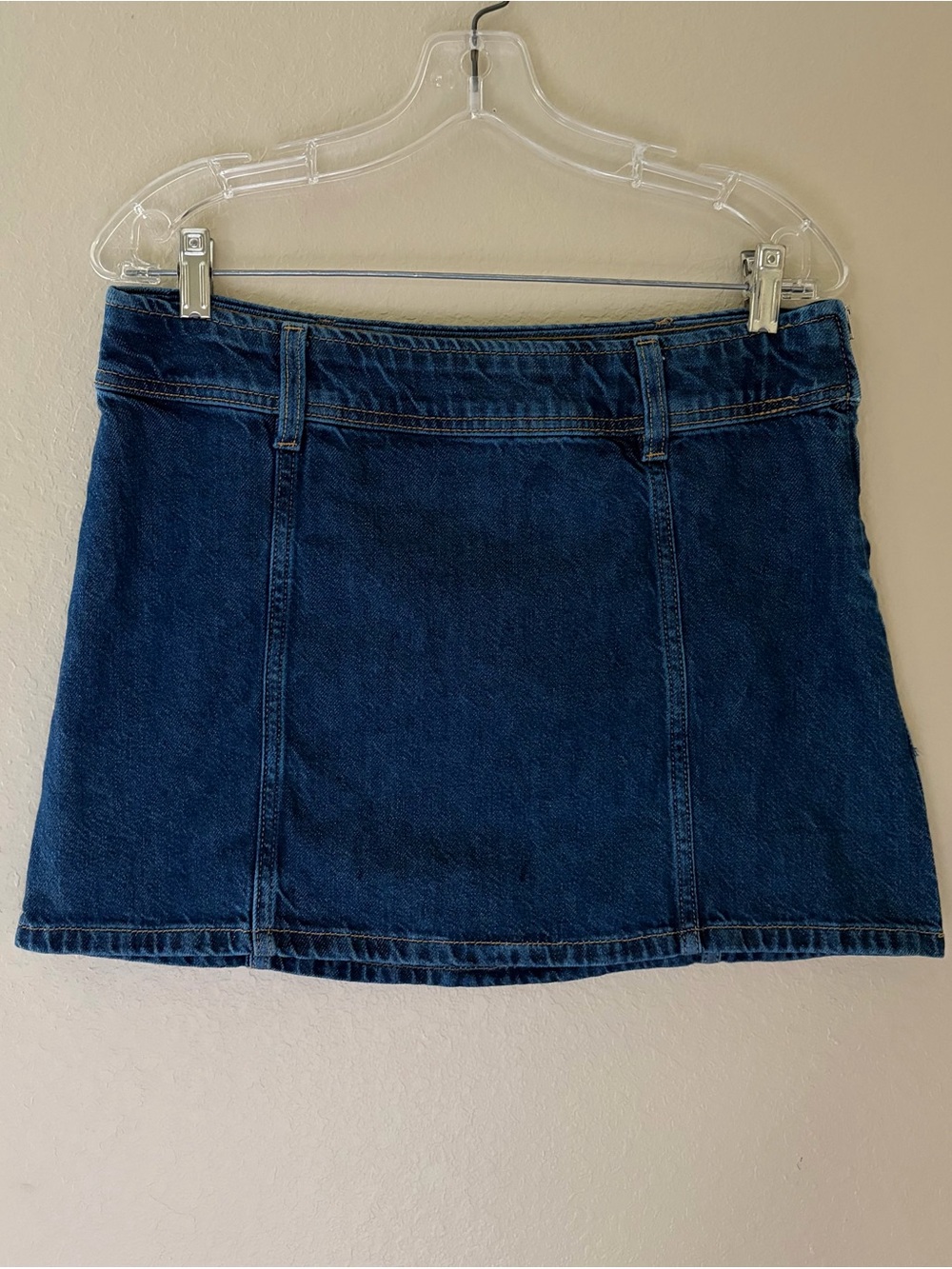 Divided Denim Mini Skirt Blue Side Zip A-Line Size 6
